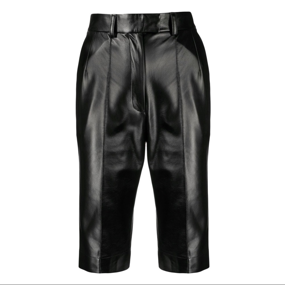 Matériel Knee-Length Faux Leather Shorts